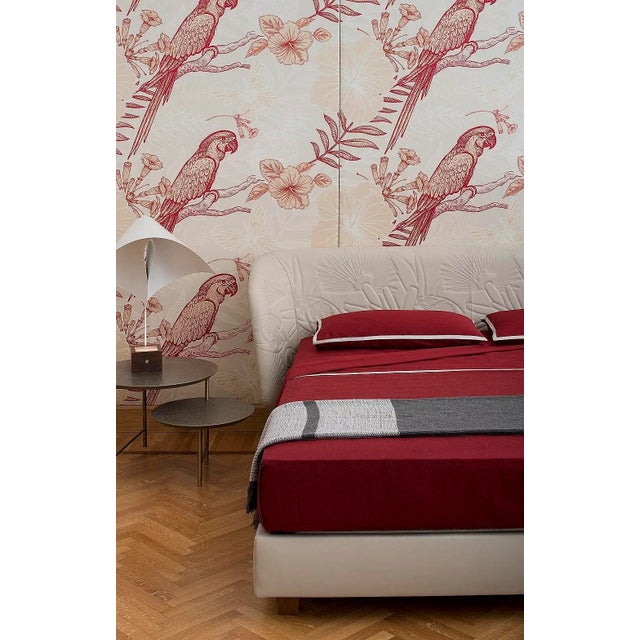 Contemporary Parrots Fabric Wallcovering by Chiara Mennini for Midsummer-Milano For Sale - Image 3 of 4