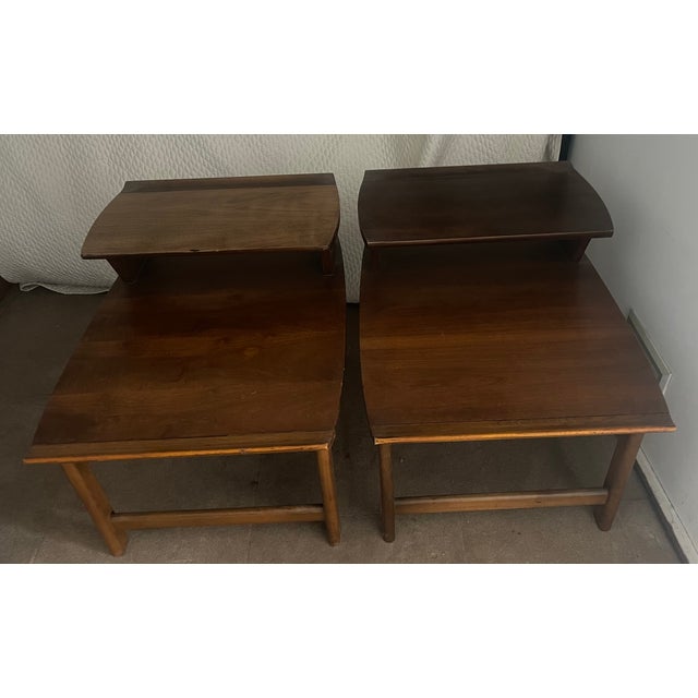 Brown 1960s Double Tier Side Tables by Lane For Sale - Image 8 of 8
