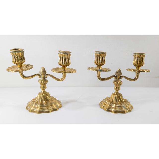 We are selling this lovely pair of French Louis XIV style bronze candlesticks with just really attractive form. The...