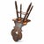 Swiss Alpine Hall / Side chair / Fratzenstuhl / Hardwood chair on turned legs and a carved backrest in the form of a mask...