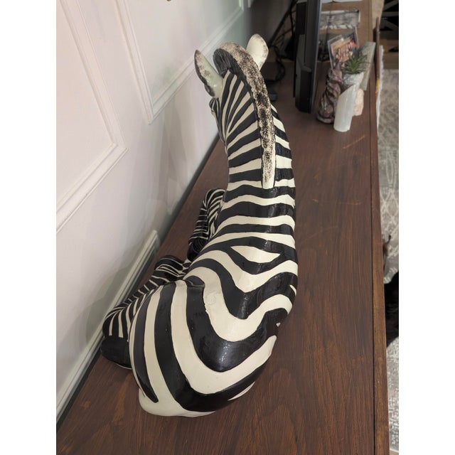 Vintage Pina Black & White Zebra Sculpture For Sale - Image 11 of 13
