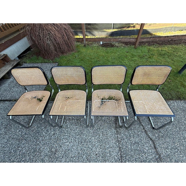 Marcel Breuer 1970s Mid Century Modern Knoll Breuer Cesca Chairs Set of 4 For Sale - Image 4 of 9