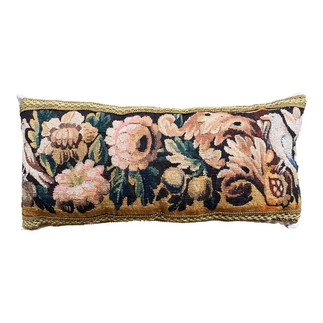 An 18th Century Pillow With Tapestry Depicting Birds For Sale