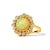 18 karat yellow gold Ethiopian Opal 3.15 carats approx. Diamonds 0.50 carat approx. Width 0.7 inch approx. One of a kind
