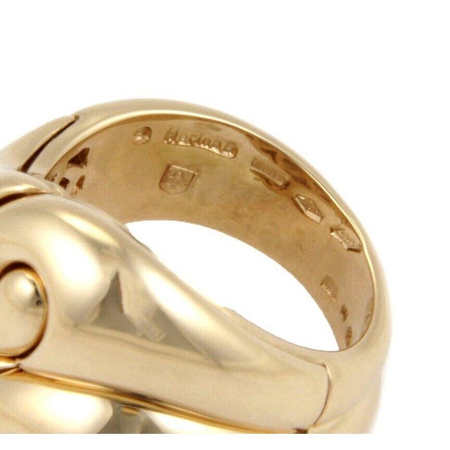 Late 20th Century Marina B 18k Yellow Gold Double Stack Ying Yang Style Contour Ring Size 6.5 For Sale - Image 5 of 5
