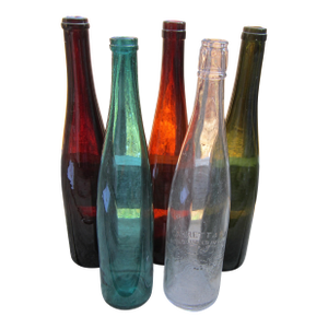Antique Hock Wine Bottle Lot, Tall Long Neck- Gorgeous Set With a Story
