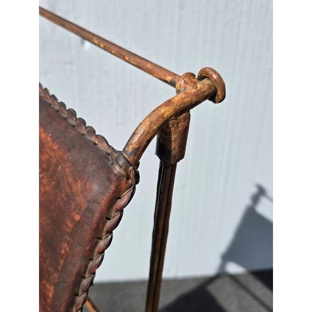 Brown Pair of Vintage IIana Goor Brown Leather Barstools Bar Stools For Sale - Image 8 of 14