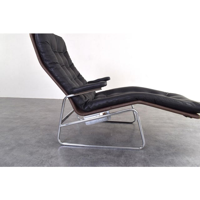 Bauhaus Model Fenix Chaise Lounge in Leather and Chrome by Sam Larsson for Dux, 1960s For Sale - Image 11 of 15