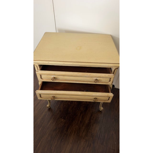 Pair of Vintage White Fine Furniture French Provincial Nightstands (Mebane, Nc) For Sale - Image 11 of 12