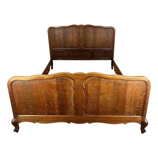 Louis XV French Oak Double Bed For Sale