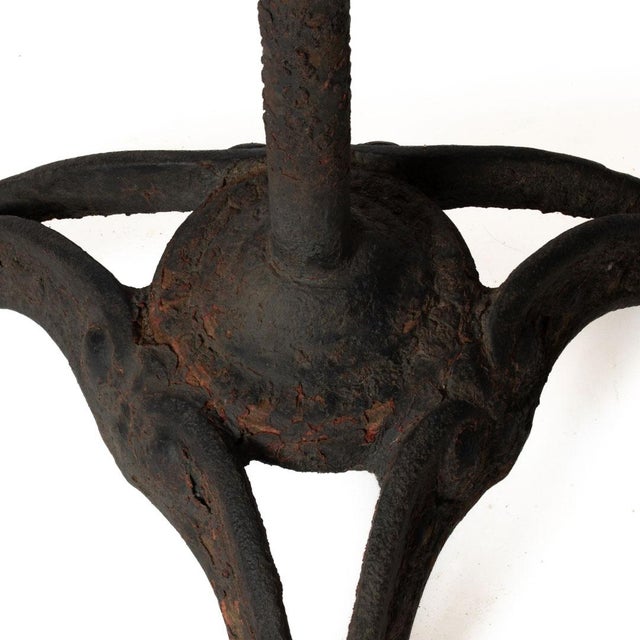 Early 20th Century Antique French Iron Base Bistro Table With Marble Top For Sale - Image 5 of 7