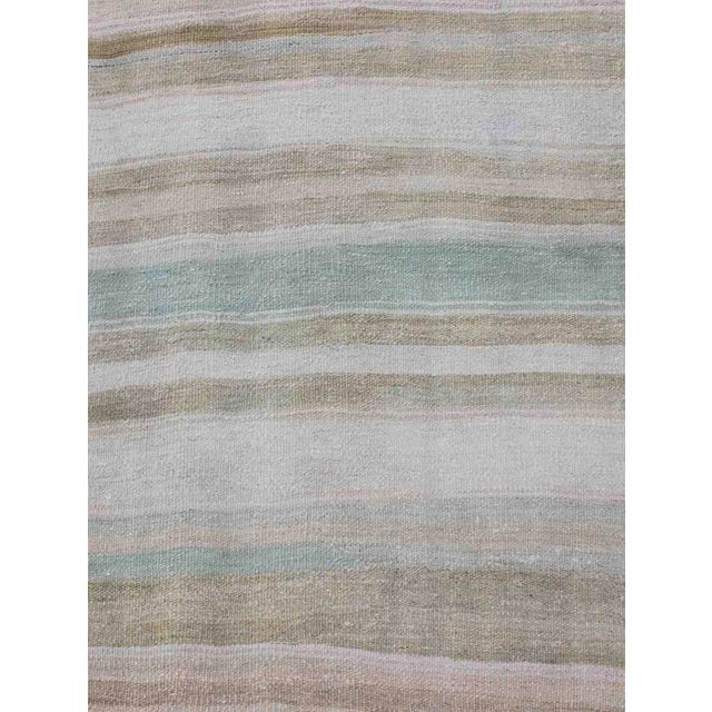 Textile Vintage Turkish Kilim Runner With Stripes and Modern Design in Muted Colors 2'4 X 10'0 For Sale - Image 7 of 10