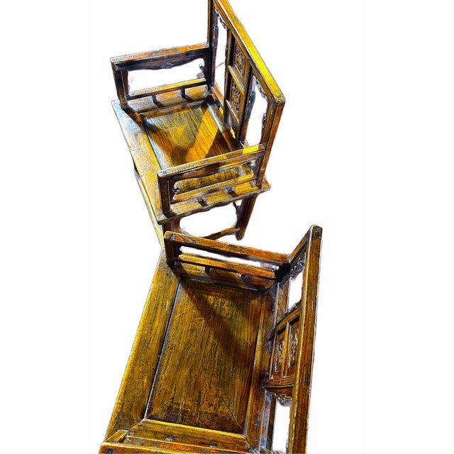 Pair of Chinese Antique Armchairs With Carvings For Sale - Image 13 of 13