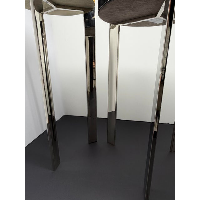 1960s Vintage Modern Hair-on-Hide Chrome Nesting Side Tables – Set of Three For Sale - Image 5 of 7