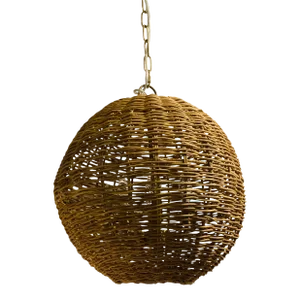 Morels Away Organic Modern Rattan Oakley Pendant Light