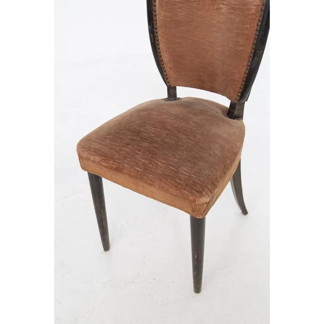 Mid-Century Modern Italian Wooden Chairs with Studs by Melchiorre Bega, 1950s, Set of 6 For Sale - Image 3 of 11