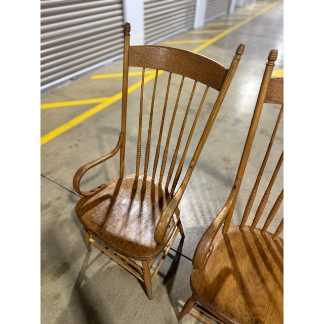 1930s 1930s American Primitive Spindle Back Arm Chairs(Pair) For Sale - Image 5 of 18