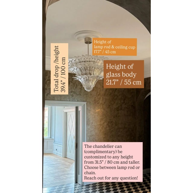 Eclectic Murano Chandelier with Feather Prisms in the style of Barovier, 2010 For Sale - Image 12 of 13