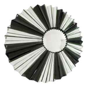 Black and White Round Relief Wall Mirror by Olivier de Schrijver, 2010s
