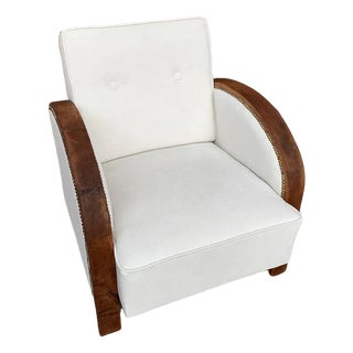 Art Deco Beige Lounge Chair, 1920s For Sale