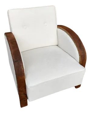 Art Deco Beige Lounge Chair, 1920s