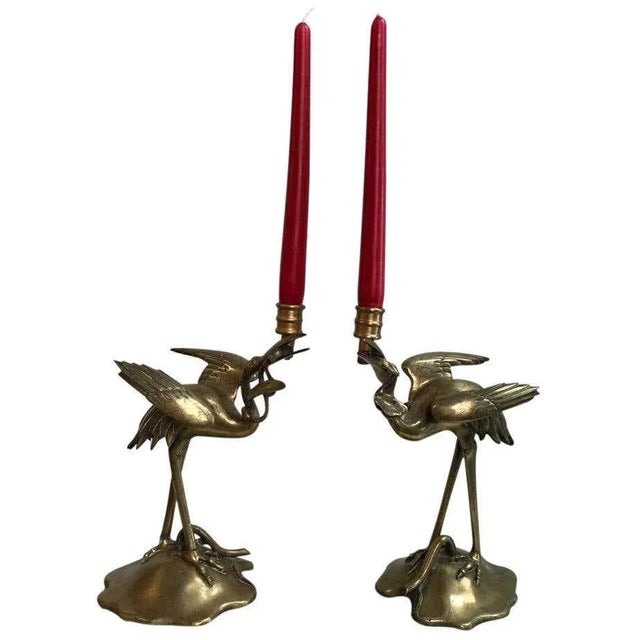 Brass Stalk Candelabras, 19th Century, Set of 2 For Sale - Image 15 of 15