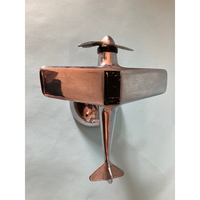 Figurative 1930-40"s Desk Top Metal Aviation Airplane Cigarette Lighter For Sale - Image 3 of 10