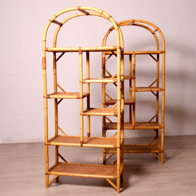 Vintage Bamboo Bookcases, Italy, 1970s, Set of 2 For Sale - Image 14 of 18
