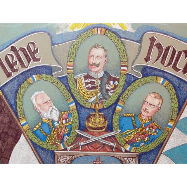 Drawing/Sketching Materials 1960s Original Royal Bavarian Infantry Body Regiment Heraldic Army Pencil Drawing Art For Sale - Image 7 of 12