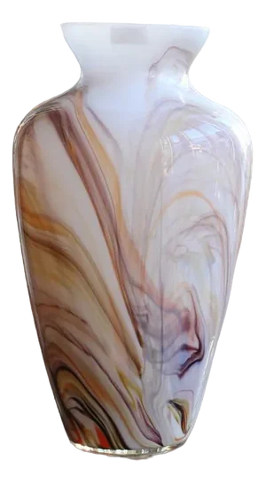 Vintage Clear Polychrome Vase