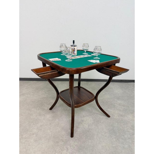 Thonet Art Nouveau Bentwood Card Table Model No. 8 from Gebrüder Thonet, 1920s For Sale - Image 4 of 12