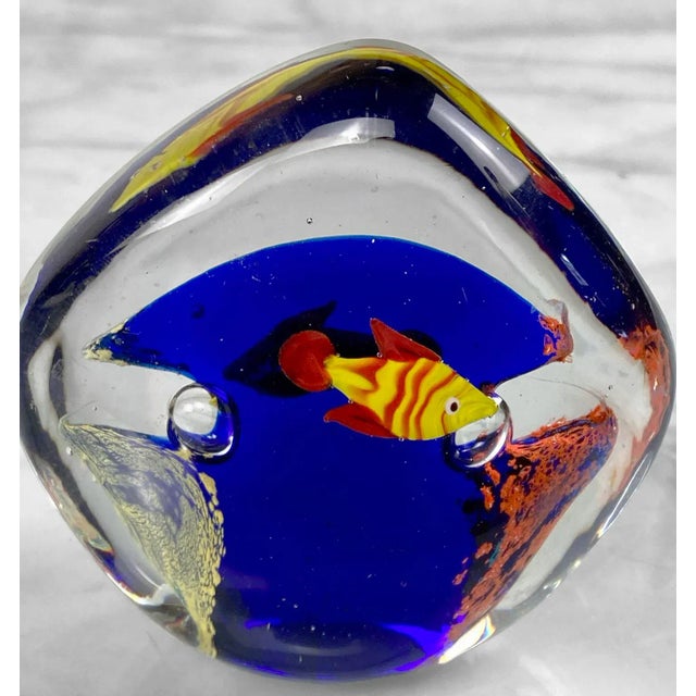 Murano Vintage Italian Murano Art Glass Aquarium Fish Paperweight For Sale - Image 4 of 8