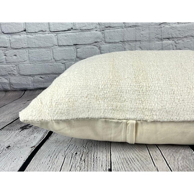 16 x 24 Hemp Pillow Turkish Cushion Natural White Pillow Cushion Cover For Sale - Image 4 of 4