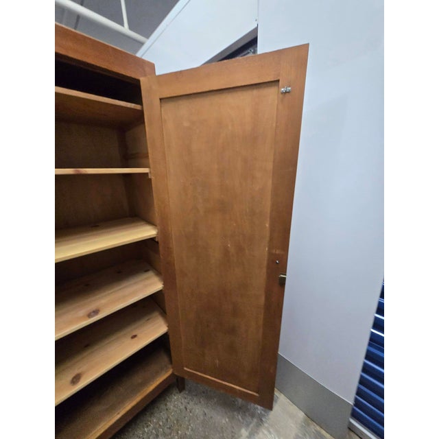 Wood 1910s Simple Oak Wardrobe Cabinet--Marked Down! For Sale - Image 7 of 11