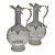 Antique French Sterling Claret Jugs by Edmond Tétard .950 Silver & Etched Glass - A Pair For Sale