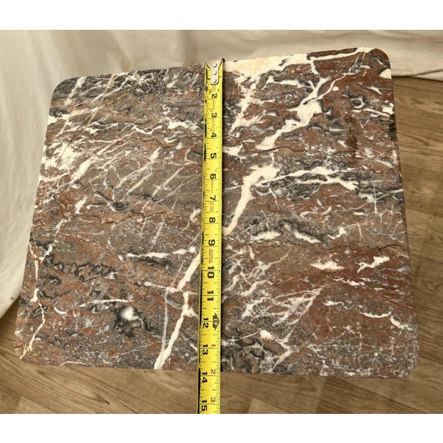 Antique Nightstand Marble Top Interior Commode Cabinet, Drawer and Shelf For Sale - Image 9 of 10