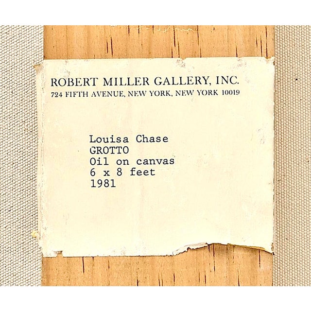 Yellow Louisa Chase, Large Oil Painting Louisa Chase Grotto Floral Garden Abstract Neo Expressionist, 1981 For Sale - Image 8 of 13