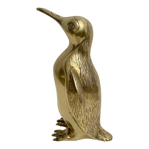 Very Large Vintage Hollywood Regency Brass Penguin Sculpture