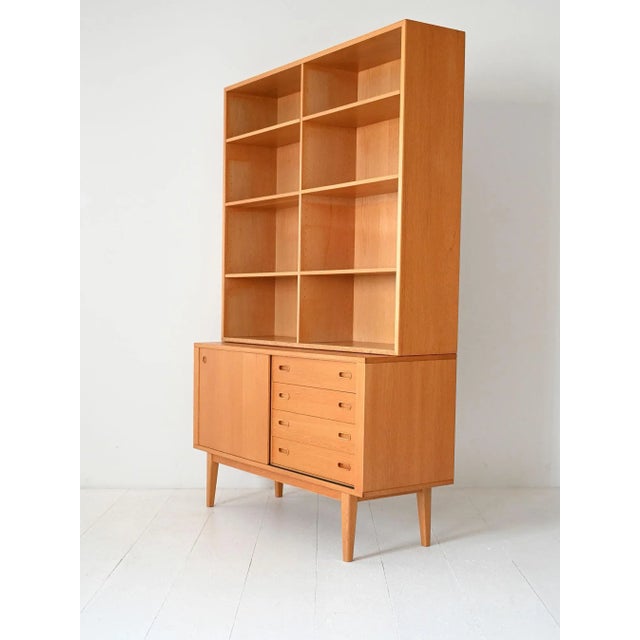 Vintage Scandinavian Oak Bookcase, 1960s For Sale - Image 4 of 8