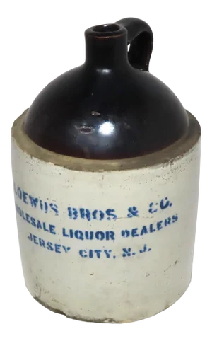 Antique New Jersey Stoneware Wholesale Liquor Dealers Jug