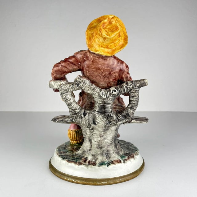 Vintage Original Ceramic Sculpture of Man from Bassano, Italy, 1974 For Sale - Image 11 of 13