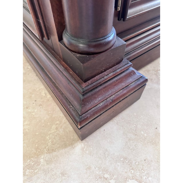 Brown Monumental French Classical Carved Wood Curio China Cabinet For Sale - Image 8 of 10