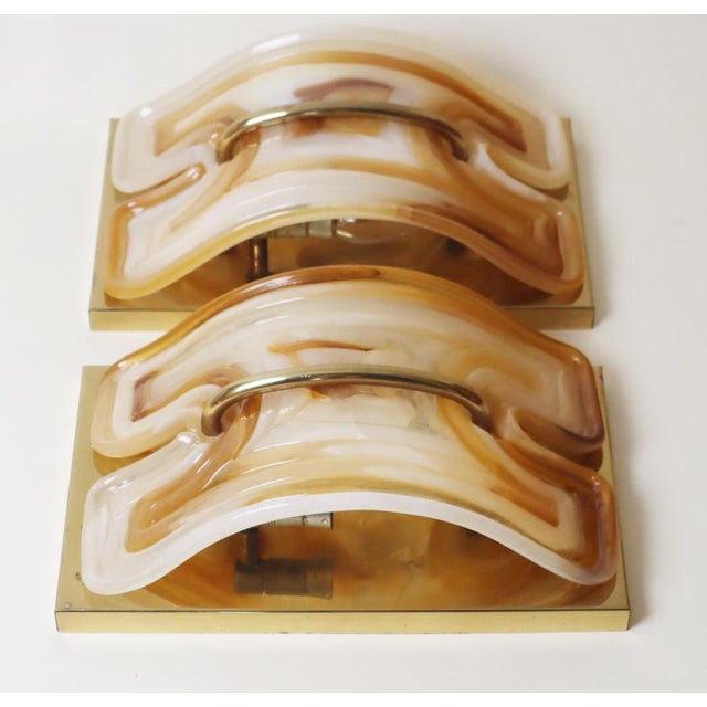 Mid-Century Modern Sconces in Brass and Cristallux, 1970s, Set of 2 For Sale - Image 13 of 18