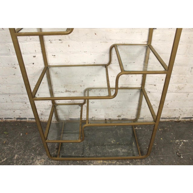 Mid 20th Century Vintage Mid-Century Multitiered Bronze Plated Waterfall Shelf For Sale - Image 5 of 13