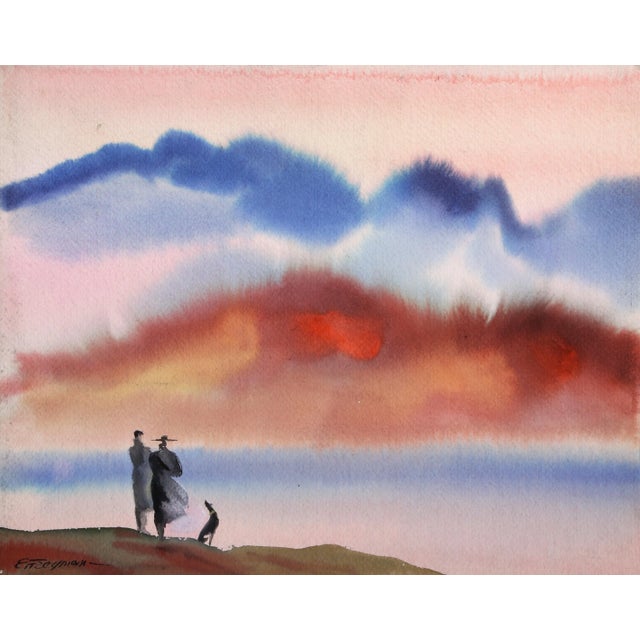 Dream Landscape, Erik Freyman Watercolor With Pastels on Paper, Signed in Pen For Sale - Image 4 of 4