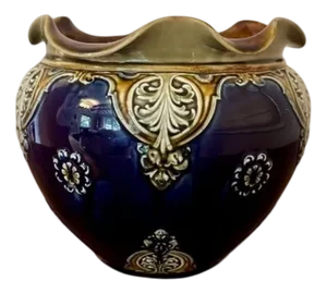 Antique Victorian Doulton Lambeth Jardiniere, 1890