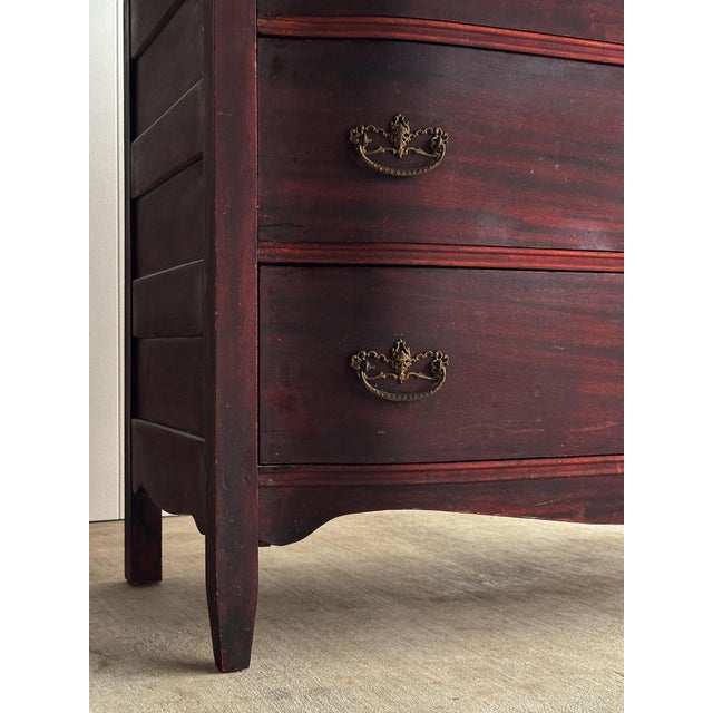 Late 19th Century Antique Serpentine Mahogany Chest of Drawers, C. 1890 For Sale - Image 5 of 16