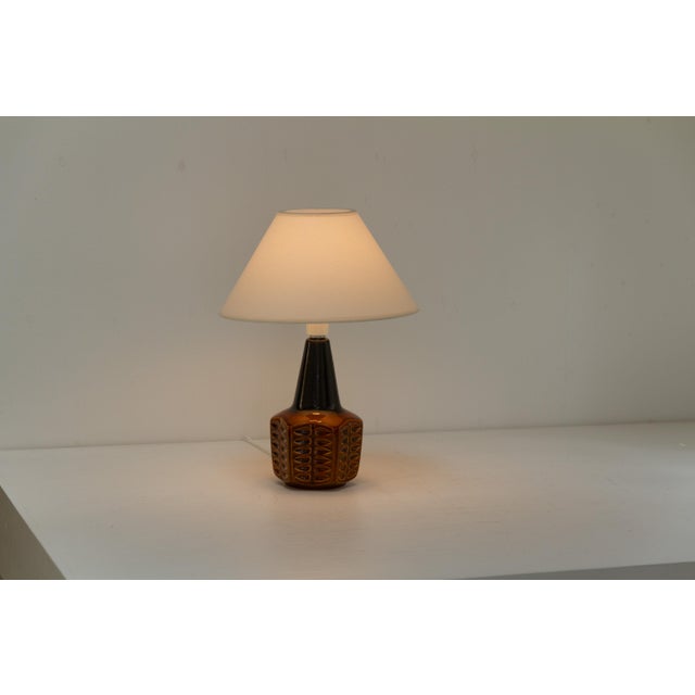 Danish Modern Brown Ceramic Table Lamp by Søholm, 1960s For Sale - Image 14 of 16