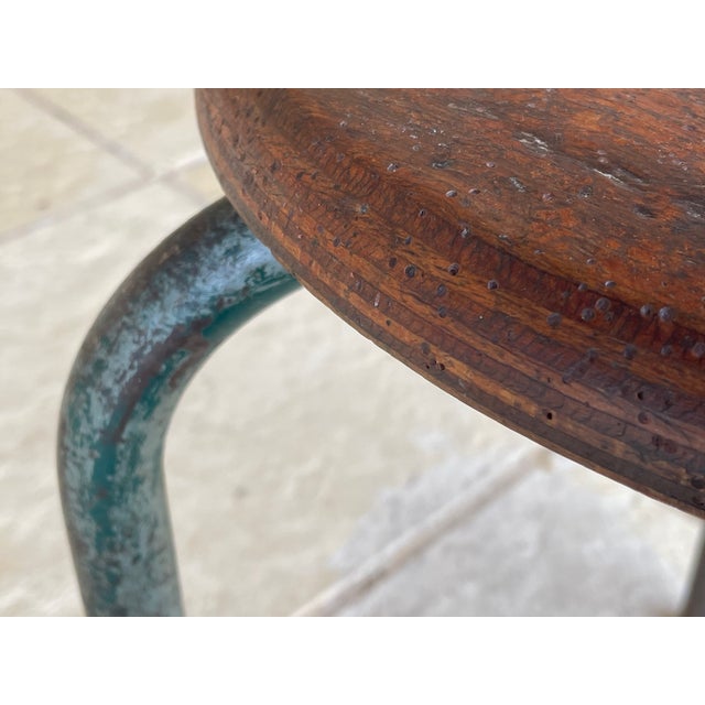 Vintage Tripod Stool in the style of Jean Prouvé, 1940s For Sale - Image 11 of 18