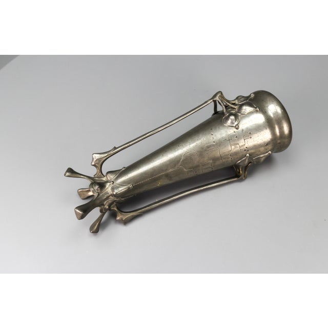 Art Nouveau Pewter Vase with Plant Motifs, Early 20th Century For Sale - Image 10 of 18